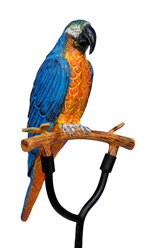Blue and Gold Macaw Metal Garden Sculpture